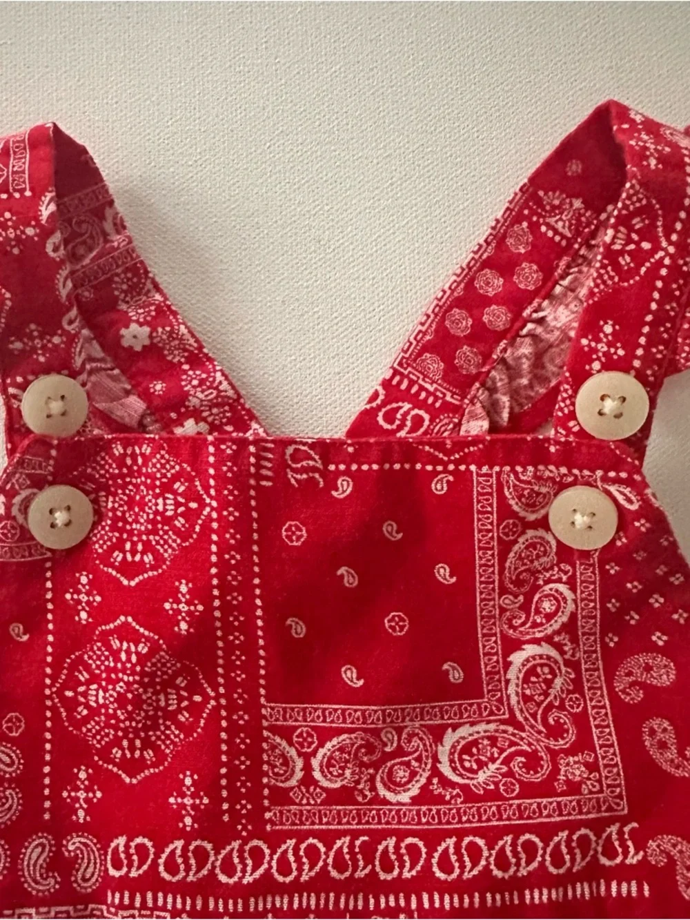 OshKosh B'gosh 3 Months Baby Girl Red Bandana Print Romper Paisley Summer